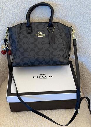 Женская сумка coach andrea carryall bag mini чорний коуч андреа кэриот мини