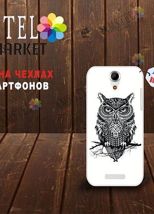 Чехол с картинкой (силикон) для doogee y100x сова на ветке