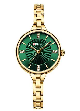 Жіночий годинник curren 9097l gold-green