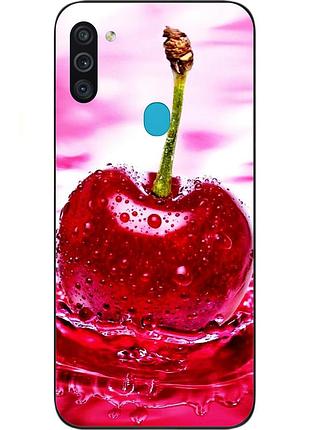 Силіконовий чохол для samsung m11 galaxy m115f з картинкою вишня