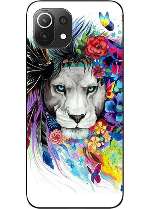 Силиконовый чехол для xiaomi mi 11 lite с картинкой лев