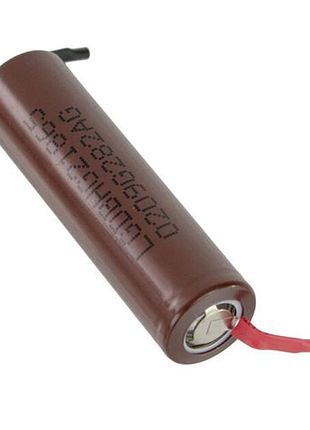Аккумулятор lg 18650 hg2 3000 мач - мощный li-ion элемент питания металлический корпус с никелевой лентой 3,6 в коричневый