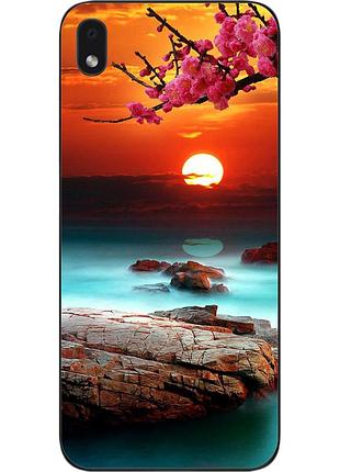 Силиконовый чехол бампер для samsung galaxy a01 core a013f с картинкой красивый закат