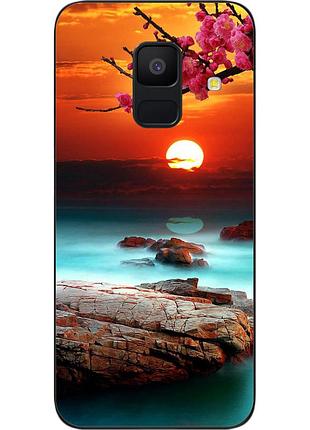 Силіконовий чохол для samsung a6 2018 galaxy a600f з картинкою гарний захід сонця