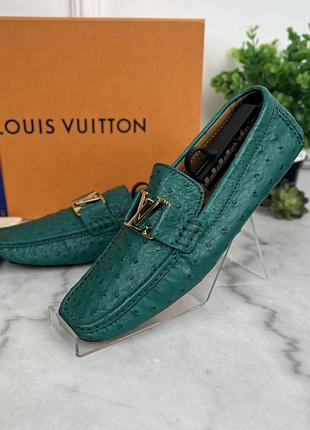 Louis vuitton monte carlo driving moccasin чоловічі мокасини зі шкіри страуса оригінал 43 eur