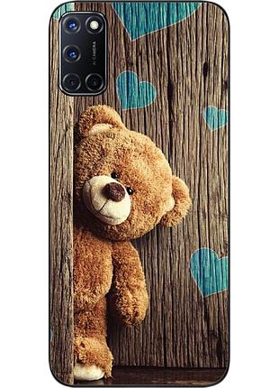 Бампер силиконовый чехол для oppo a72 с картинкой мишка