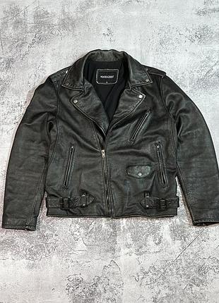 Косуха чоловіча шкіряна куртка натуральна шкіра розмір l чорна вінтаж