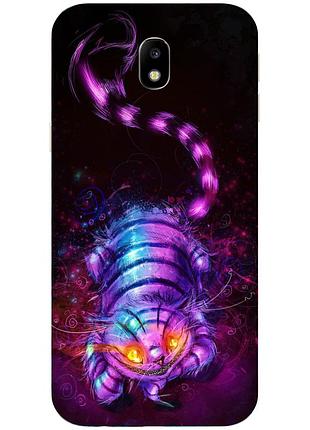 Оригинальный чехол накладка для samsung galaxy j3 2018 с картинкой чеширский кот