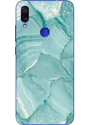 Силиконовый чехол бампер для xiaomi redmi note 7 с картинкой зеленый мрамор
