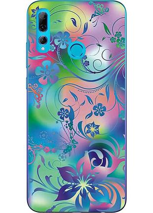 Чехол силиконовый для huawei p smart plus 2019 с картинкой цветочный узор