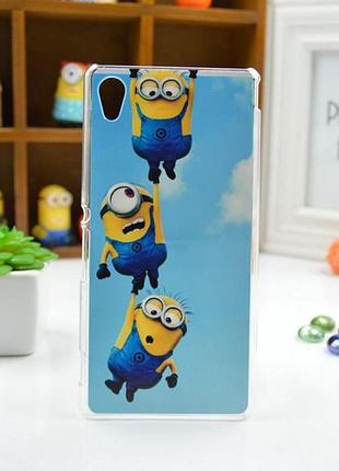 Силіконовий чохол бампер для sony xperia m4 aqua / e2333 з картинкою міньйони