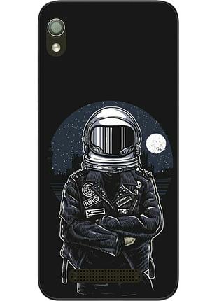 Силиконовый чехол для zte blade x3 / a452 с картинкой космонавт и луна