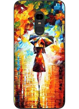 Бампер силиконовый чехол для xiaomi redmi note 4x с картинкой под дождем