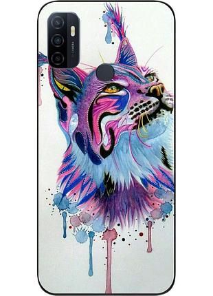 Силіконовий чохол для oppo a53 з картинкою рись акварель