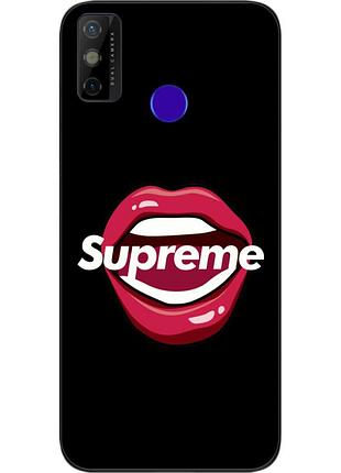 Силиконовый чехол для tecno spark 6 go с картинкой губы supreme