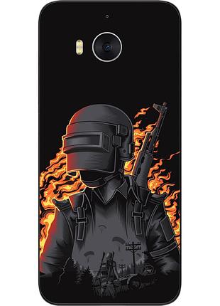 Бампер силиконовый чехол для huawei y5 2017 с картинкой pubg