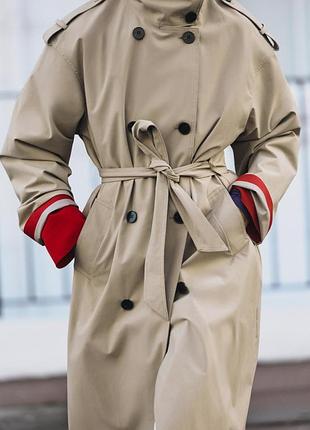 Тренч с поясом water-repellent windproof
