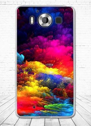 Силиконовый бампер с картинкой для microsoft lumia 950 цветной