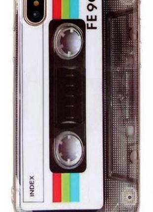Чехол с картинкой (силикон) для iphone x кассета