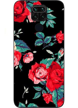 Силиконовый чехол бампер для xiaomi redmi note 9 с картинкой розы