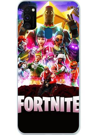 Силиконовый чехол с рисунком для samsung m21 galaxy m215f игра fortnite