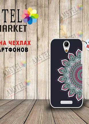 Бампер силиконовый чехол для doogee y100x с картинкой узор на черном фоне