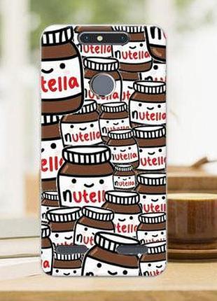Бампер силіконовий чохол для zte blade v8 mini з картинкою nutella