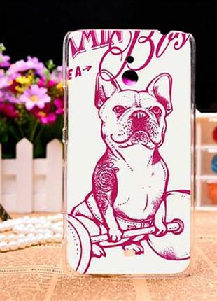 Чехол-накладка для nokia lumia 1320 с картинкой пес