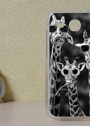 Силіконовий чохол бампер для huawei y600 з картинкою жирафи