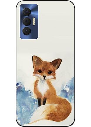 Силиконовый чехол для tecno spark 8p с картинкой лиса