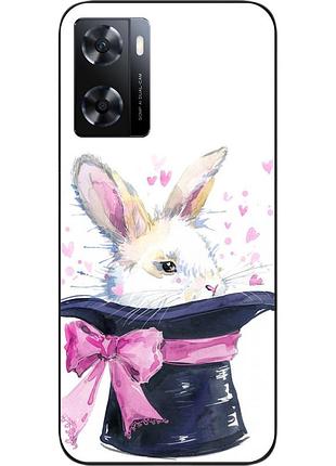 Чехол силиконовый для oppo a57s с картинкой кролик