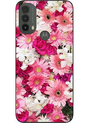 Силиконовый чехол бампер epik для motorola moto e40 с картинкой нежные цветы