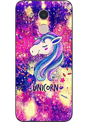 Силіконовий чохол бампер для huawei honor 6a з картинкою красивий єдиноріг