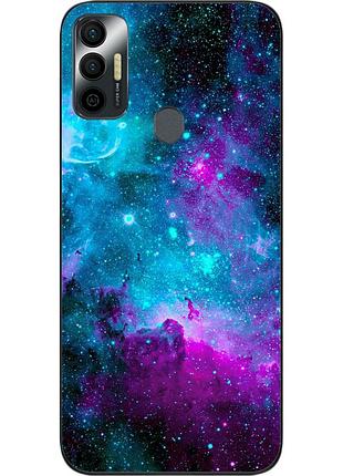 Чехол силиконовый для tecno spark 7 с картинкой космос