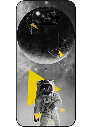 Чехол силиконовый для xiaomi poco x3 с картинкой астронавт