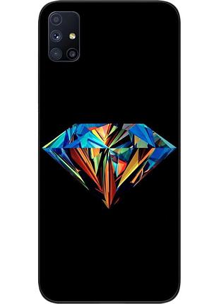 Силиконовый чехол бампер для samsung m51 galaxy m515f с картинкой бриллиант