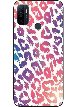 Силиконовый чехол для oppo a53 с картинкой леопардовый принт