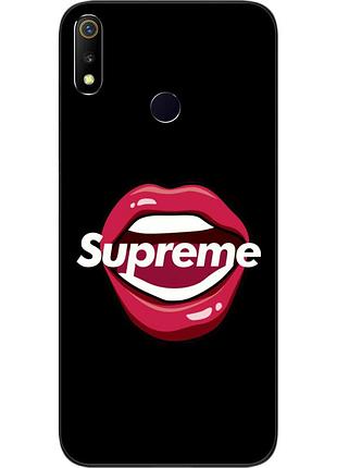 Силіконовий чохол для realme 3 з картинкою губи supreme