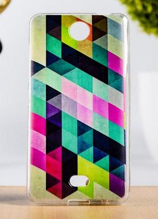 Чехол из силикона для microsoft lumia 430 с картинкой ромбы