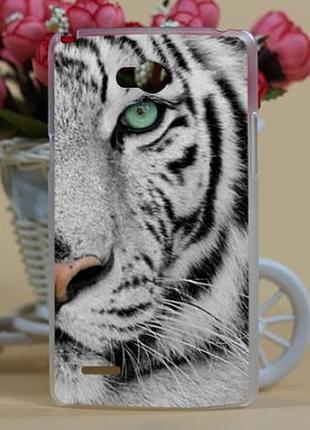 Чехол-накладка для lg l80 d380 с рисунком белый тигр