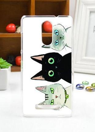 Силіконовий чохол накладка для xiaomi redmi note 3 з картинкою три кота