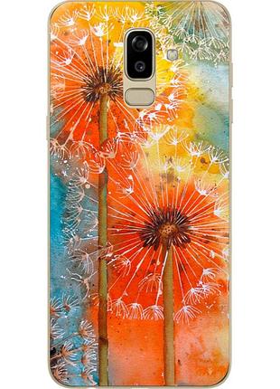 Силиконовый чехол с рисунком для samsung j810f galaxy j8 2018 с картинкой одуванчики