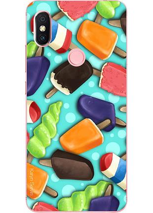 Бампер силиконовый чехол для xiaomi redmi s2 с картинкой мороженое