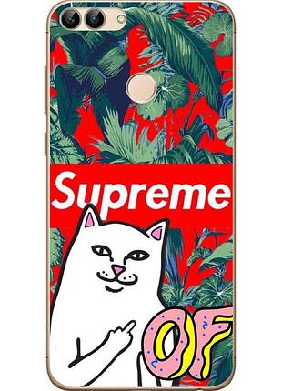 Силіконовий чохол з малюнком для huawei p smart кіт supreme