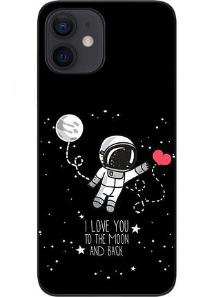 Силиконовый чехол для iphone 12 mini с картинкой любовь до луны