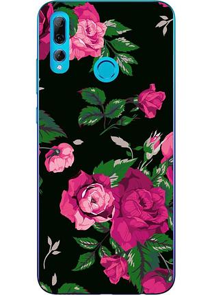 Чехол силиконовый для huawei p smart plus 2019 с картинкой розы