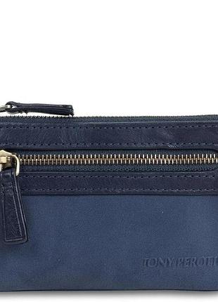 Ключница tony perotti из натуральной кожи metropolis 359l navy (90016) темно-синяя