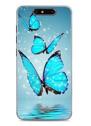 Чехол с картинкой tpu бампер для zte blade v8 три бабочки