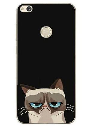 Бампер силиконовый чехол с принтом для huawei nova lite 2017 котяра