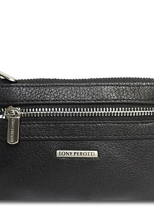 Ключница tony perotti new contatto из натуральной кожи 359l nero (90418) черная